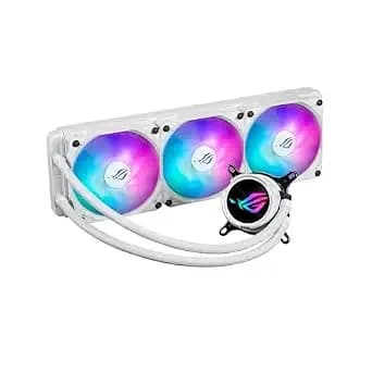 Asus Rog Strix Lc Iii 360 Argb Lcd White Edition All-In-One Cpu Liquid Cooler - Intel Lga 1700, 1200, 115x - Amd Socket am4, am5 – With 2.1" Ips Lcd, Asetek’S New gen7 v2 Pump, 6 Year Warranty