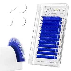 Colored Eyelash Extension Classic Blue 0.07 D Curl 8-15mm Mixed Volume Lash Extension Individual False Eye Lashes With Color By Annafris (Classic Blue,0.07 D 8-15mm Mix)