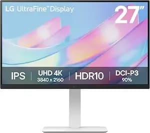 Lg 27us550-W 27-Inch Ultrafine 4k Uhd (3840 X 2160) Ips Computer Monitor, 60hz, hdr10, Reader Mode, Hdmi, Displayport, Tilt/Height/Swivel/Pivot Adjustable Stand, White