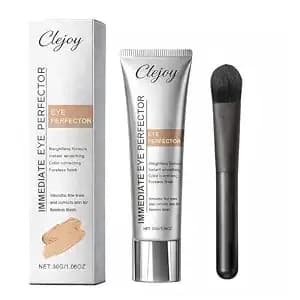 Eye Perfector, Under Eye Concealer For Dark Circles & Tired Eyes, Smooths The Look Of Fine Lines, Blurs Imperfections, Multi-Use Full Face Concealer & Primer With Makeup Brush