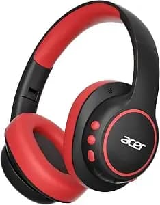 Acer Kids Bluetooth Headphones, Over Ear Headphone For Kids With Mic, 75h Playtime, 85dba Safe Volume, Bluetooth 6.0, Usb C Fast Charging, Toddler Headphones For Ipad/Tablet/Travel/School-Black Red