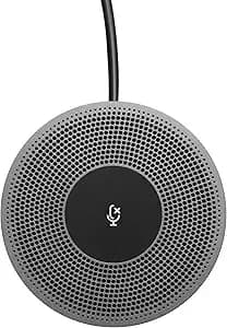 Logitech Expansion Mic For Meetup, Plug-And-Play, Indicator Lights, Microphone Type Mono, Wideband, Noise Canceling, Pc/Mac/Laptop/Macbook/Tablet - Black