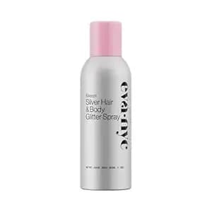 Eva Nyc Kweeen Silver Hair And Body Glitter Spray - Our Original Ultra Shimmery Glitter, New Look - Adds Shine + Non-Sticky - Quick Drying Sparkle Spray - Warm Vanilla Scent - 4.9 Oz