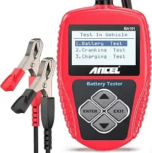 Ancel ba101 Car Battery Tester, 12v Digital Automotive Alternator Meter Diagnostic Tool,100-2000 Cca Load Capacity, Charging & Cranking Analyzer For Truck, Boat, Rv, Marine Vehicle, And More