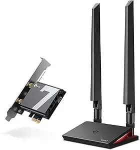 Tp-Link Wifi 7 be9300 Pcie Wifi Card For Desktop Pc(Archer tbe550e), Tri-Band Wireless Adapter, Bluetooth 5.4, Multicolor Status Led, Supports Amd/Intel, Not Compatible With Windows 10/Linux