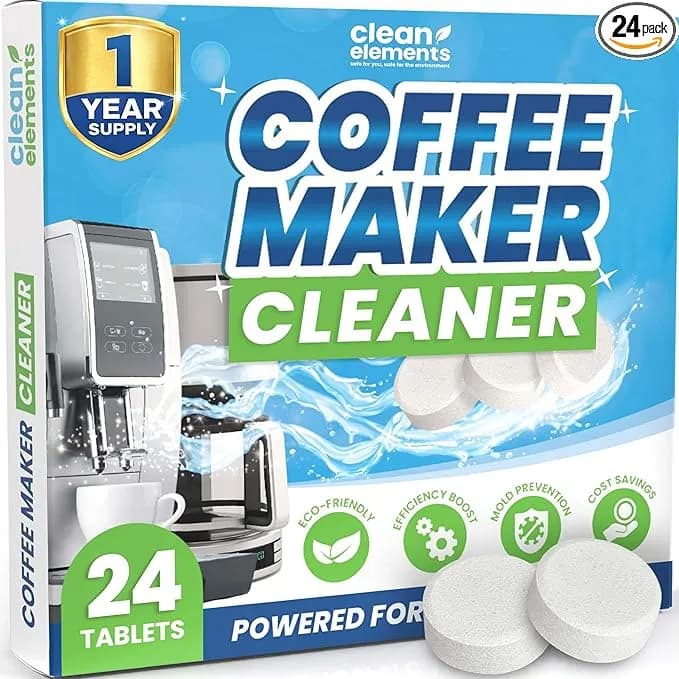 Coffee Maker Cleaner & Descaler Tablets For Coffee Pot & Machine, 24 Ct - Compatible With Keurig, Nespresso, Breville, Delonghi, Miele & Ninja Luxe Espresso & Drip Machines For Active Descaling