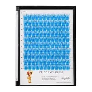 →Vayator Wide Stem False Eyelashes Cluster 7colors D Curl 10-18mm To Choose Individual Eyelash Extensions Eyelahes Clusters Lashes Clusters (Light Blue-18mm)