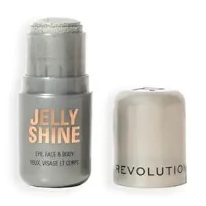 Revolution Jelly Shine Shadow & Highlight Stick For Eyes, Silver Moonlight - Face & Body With Pearlescent Shimmer Effect, Vegan & Cruelty-Free