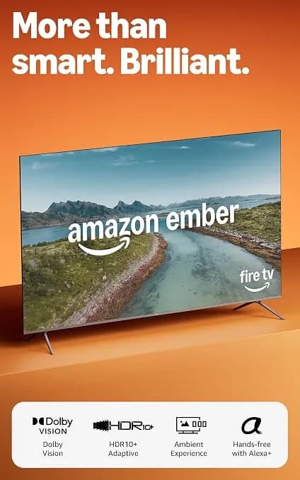 Amazon Ember 55" Qled Series With Fire Tv (Newest Model), 4k Ultra Hd Smart Tv, hdr10+, Dolby Vision, Dolby Audio, Quad-Core Processor, Find Shows Faster With Alexa+