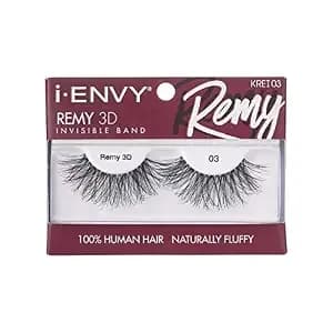 I-Envy Remy False Eyelashes 3d Collection, Invisible Band, 100% Human Hair Lashes (1 Pack)