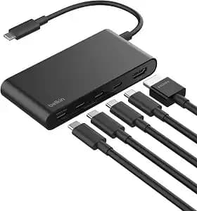 Belkin Usb-C Hub 5-Port 4k Hdmi 100w Pd For Macbook, Ipad, Laptops & More