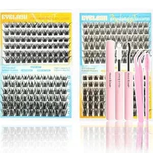 Diy Lash Clusters Extension Kit, 288pcs Natural Wispy Eyelash Clusters With Glue Tools For Home Application, 10-18mm D Curl Complete Starter Kit For Beginners
