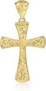Ross-Simons Italian 18kt Gold Over Sterling Filigree Cross Pendant