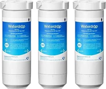 Waterdrop Xwf Water Filter Replacement For Ge® wr17x30702, 3 Pack, No Chip - Replacement For Ge® Xwf, Nsf 42 & 372 Certified, Compatible With Ge® gne27, gfe26, gde25, gss25, pse25 Series Refrigerators