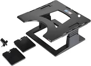 3m Adjustable Laptop Stand, Raise Screen Height To Reduce Neck Strain, 3" Height Adjustment, Large Platform For Docking Station, Non-Skid Base Keeps Laptop Secure, Cable Management, Black (lx500)