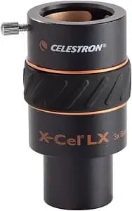 Celestron 1.25 Inch X-Cel Lx 3x Barlow Lens, Black