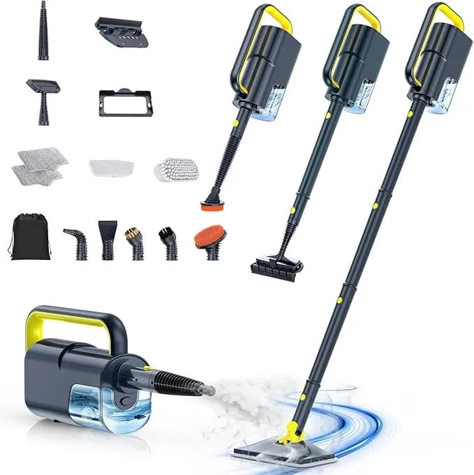 10-In-1 Steam Cleaner, Detachable Handheld Steam Mop For Multi-Surface - Quick 10s Heat, 350ml Water Tank And 2-Level Steamer For Cleaning Floor, Window, Carpet, Bbq Grill, Tile, Sofa, Car And Grout