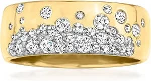 Ross-Simons 0.50 Ct. T.W. Scattered-Diamond Ring In 18kt Gold Over Sterling