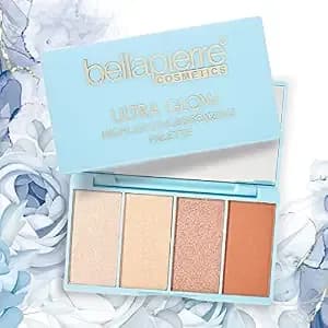 Bellapierre Ultra Glow Makeup Palette - 4 Illuminating Shades To Suit Different Skin Tones - Non-Toxic And Paraben Free - Vegan And Cruelty Free - Cruelty Free