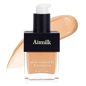 Foundation Makeup,30ml With Makeup Sponge Puff(Light Warm) - Long Lasting, Brightening Liquid Face Makeup With Salicylic Acid Tattoo Cover, Hydrating, Breathable For All Skin Types