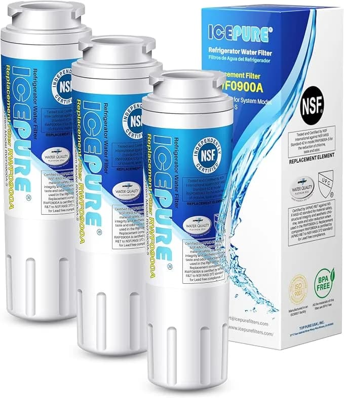 Icepure edr4rxd1 Water Filter Replacement For Everydrop Filter 4, 3 Pack - Replacement For Maytag ukf8001, Whirlpool edr4rxd1, 4396395, ukf8001axx, ukf8001axx-200, Kenmore 46-9006 Puriclean Ii, Wd-f07