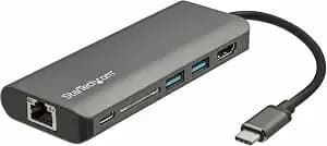Startech 6-In-1 Usb-C Travel Dock, 4k Hdmi, 100w Pd, 3x Usb Hub, Sd, Gbe - Usb-C Multiport Adapter, Mini Dock For Macbook / Dell / Thinkpad / Hp, Thunderbolt Compatible