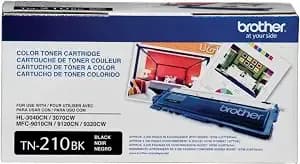 Brother Genuine Standard Yield Toner Cartridge, tn210bk, Replacement Black Toner, Page Yield Up To 2,200 Pages, tn210