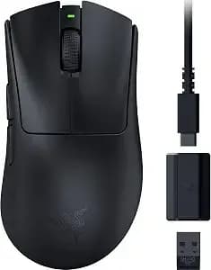 Razer Deathadder v3 Hyperspeed Wireless Gaming Mouse: 55g Lightweight - Usb C Charging - Up To 100 Hr Battery - Advanced 26k Optical Sensor - Gen-3 Optical Switches - 8 Programmable Controls - Black