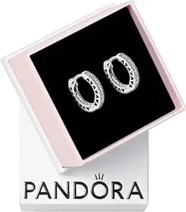 Pandora Pavé Heart Hoop Earrings