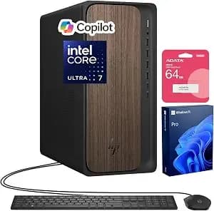 Hp Omnidesk m03 Business Ai Desktop Pc, Intel Core Ultra 7 265(>i7-14700), 32gb ddr5 Ram, 1tb Ssd, 4-Monitor Support 4k, Kb & Mouse, Wi-Fi 6, Windows 11 Pro, Recycled Metal, W/ 64gb Usb Flash Drive