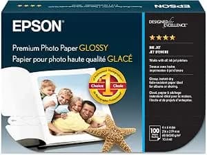 Epson Premium Photo Paper Glossy, 4 X 6 Inches, 100 Sheets (s041727)