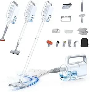 10-In-1 Steam Mop, Detachable Handheld Steam Cleaner For Multi-Surface - 350ml Tank,10s Heat-Up,248°F Steam Cleaner,2-Level Control,Swivel Head For Carpet,Floor,Tiles,Bbq Grill,Car Accessories