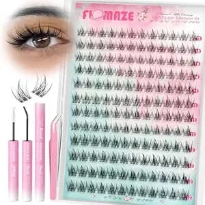 Lash Clusters Kit Manga Eyelash Clusters Kit Anime Lash Extension Kit 144pcs Wispy Cluster Lashes With Invisible Band Individual Lashes Spiky Cluster Eyelashes Extensions With Lash Bond,Seal,Tweezers
