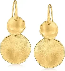 Ross-Simons Italian 18kt Gold Over Sterling Circle Drop Earrings