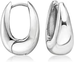Ross-Simons Sterling Silver-Plated Oval Hoop Earrings