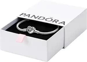 Pandora Family Tree Heart Clasp Snake Chain Bracelet