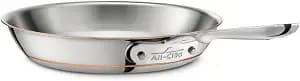 All-Clad Copper Core 5-Ply Stainless Steel Fry Pan 10 Inch Induction Oven Broiler Safe 600f Pots And Pans, Cookware Silver