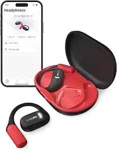 Philips a6709 Air Conduction Headphones,True Wireless Bluetooth Headphones,Open-Ear Fit,Quality Sound,Clear Call,28 H Battery,Fast Charging,Led Safety Lights,ip55,Multipoint Connectivity,App Control