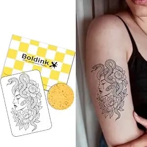 Medusa Semi Permanent Tattoo For Arm,Elegant Dark Myth Temporary Tattoos - For Women Adults,Waterproof,Lasts 7-15 Days,No Adhesive,No Reflection,Party,Gifts,Daily Wear