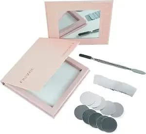Pink Empty Magnetic Makeup Palette With Mirror (Detachable) – Small - Empty Modular Makeup Palette, Complete Diy Kit, Travel-Ready Case, Water-Resistant Build, Strong Magnetic Storage