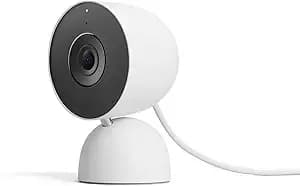 Google Nest Cam Indoor (Wired, 3rd Gen) - Security Camera - 2025 - Snow - 2k Video, Motion Detection, Color Night Vision, 2-Way Audio, Works With Google Home And Gemini, Intelligent Alerts