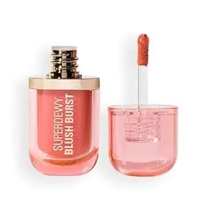 Revolution Superdewy Liquid Blush Burst, Peach Spritz - Buildable Color For Cheek, Serum Formula With Peptides & Hyaluronic Acid, Vegan & Cruelty-Free, 0.14 Oz