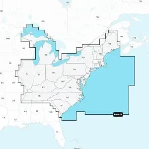 Garmin 010-c1291-00 Navionics Vision+ U.S. East - Lakes, Rivers And Coastal Marine Charts Microsd/Sd And One-Year Subscription