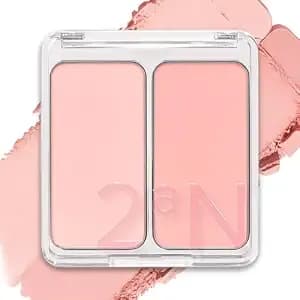 2an Dual Color Face Blusher, 0.16oz X 2, Buildable & Blendable Cheek Color, Powder Blush, Korean Beauty (01 Cotton Candy Violet, 1.5 Oz)
