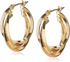Anne Klein Women'S Multi Row Hoop Earrings, Layered Statement Fashion Jewelry For Everyday And Evening Wear