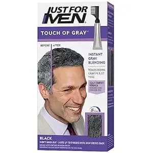 Just For Men Touch Of Gray, Salt & Pepper Look, Black T-55 (1 Pack) - Touch Of Gray Black Instantly Blends Away Grays For Subtle Salt & Pepper Look. Easy Comb Applicator & No-Mix Formula.
