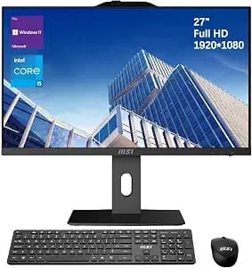 Msi Pro ap272p Business All-In-One Desktop, Intel Core i5-14400 - 16gb Ram, 512gb Ssd, 27" Ips Fhd 100hz Eye-Care Display, Ir Fhd Webcam, Wi-Fi 6e, Hdmi, Dp, Wireless Kb & Mouse, Win 11 Pro