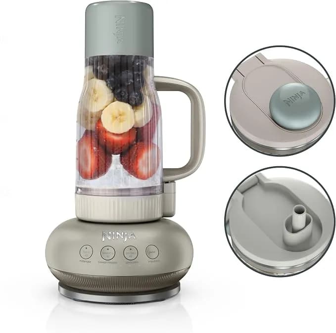 Ninja Blendboss Personal Blender, 26oz Tumbler, 1200pw, Stone Mint, db351st - 1200-Peak-Watt Blendboss Crushes Ice To Snow. 26-Oz Leakproof Tumbler, Chug Spout & Detachable Straw. Dishwasher Safe.