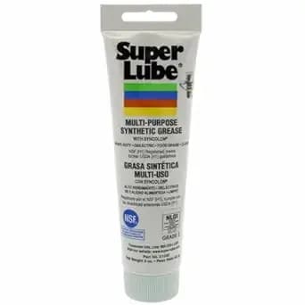 Super Lube Multi-Purpose Synthetic Grease W/ Syncolon - High Temperature, Water & Corrosion Resistant Grease - Workshop & Industrial Use - Food Grade - Translucent White - Tube - 3 Oz (21030)