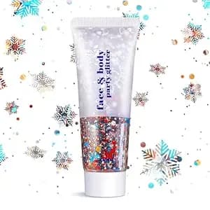 Body Face Glitter For Women Girls Waterproof No Skin Irritation Usa - Multi Color Iridescent Prismatic Mixed Sequins Design Safe Mild Ingredients Perfect For Carnival Halloween Christmas